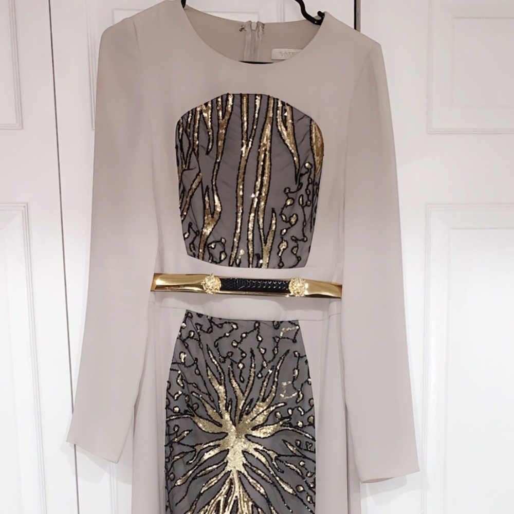 Long sleeve Turkish Ivory Long Dress - Picture 1 of 6